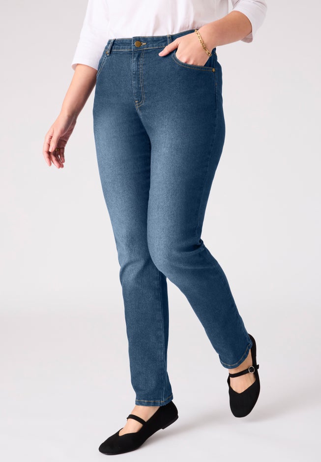 Stretch Straight-Leg Clean Jeans image number 2