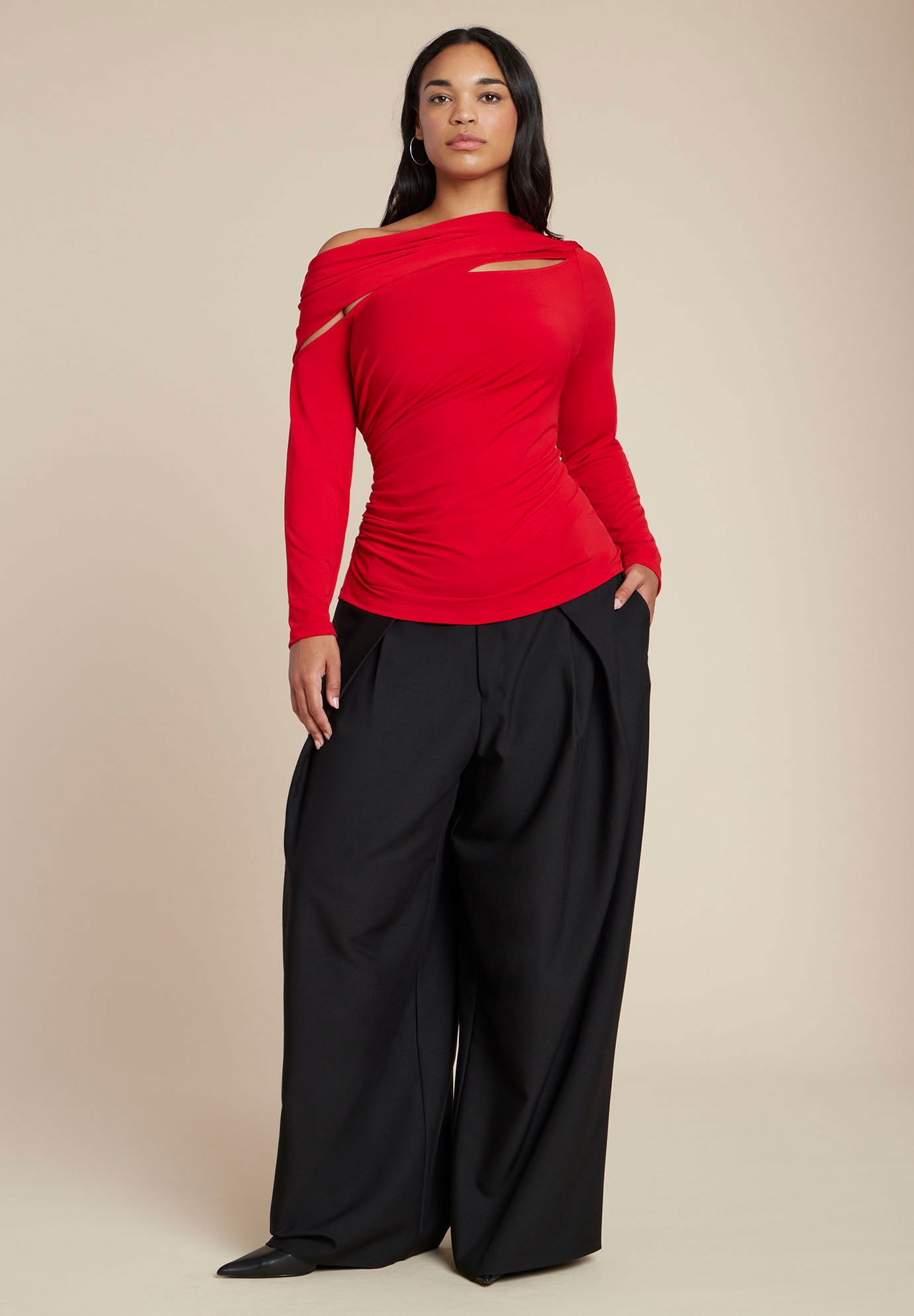  Sliced Asym Neck Top image number 2