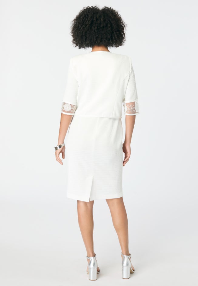 Embellished Jacket And Dress Set image number null