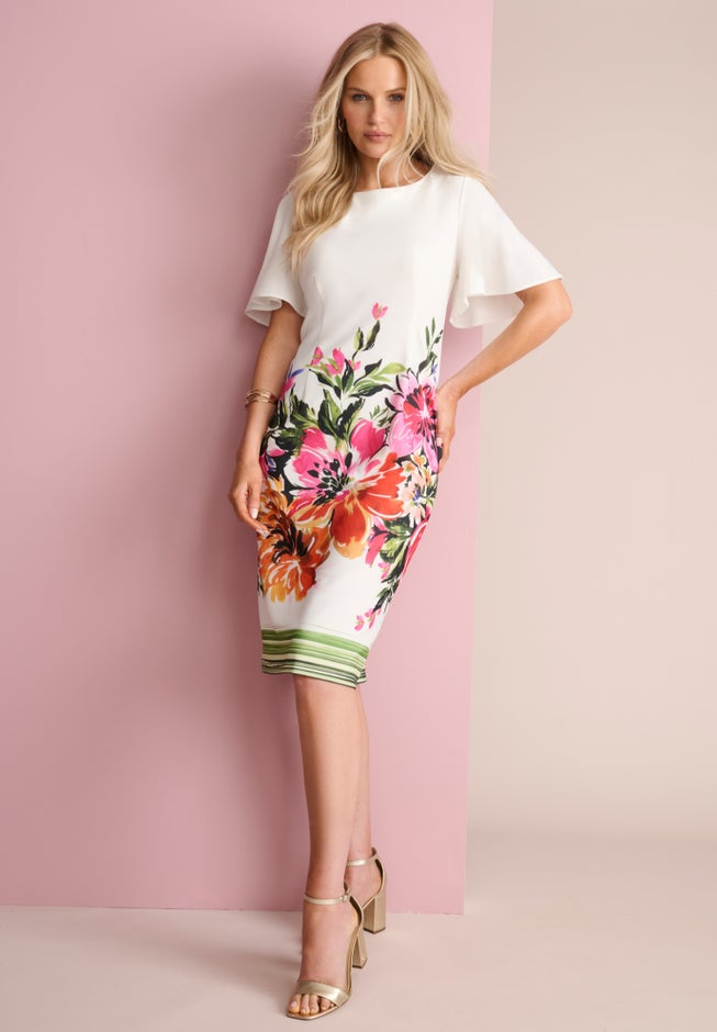 Flutter-Sleeve Printed Dress image number 0