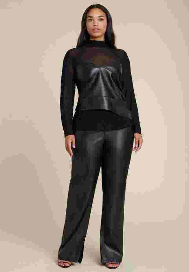 Faux Leather Wrap Top image number 2