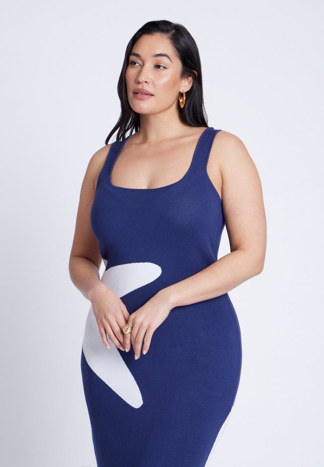 Intarsia Column Dress image number 3