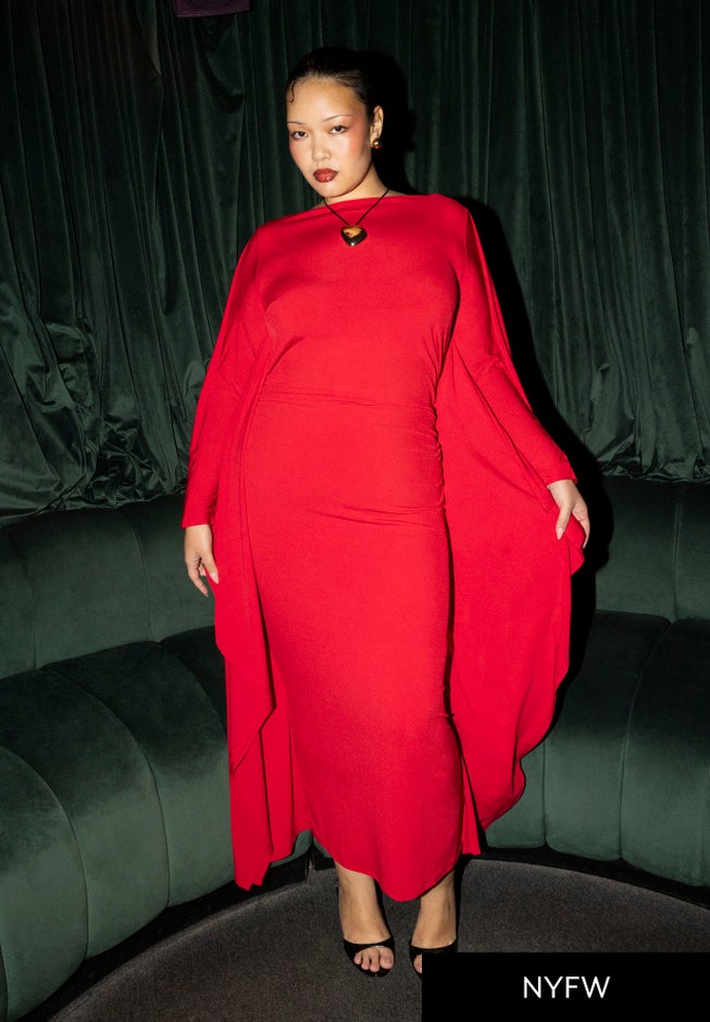 Maxi Dress with Cape Sleeves image number 0