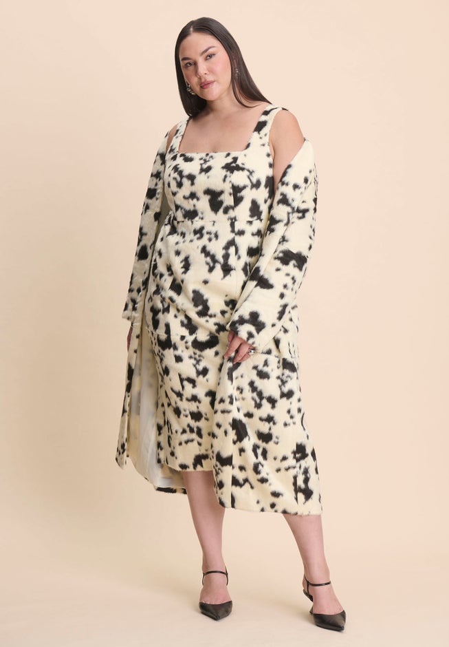 Faux Pony Hair Long Coat image number 2