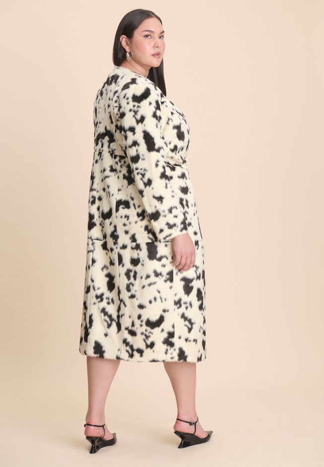 Faux Pony Hair Long Coat image number 3