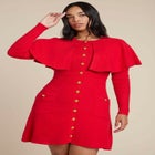 Sweater Cape Mini Dress image number null