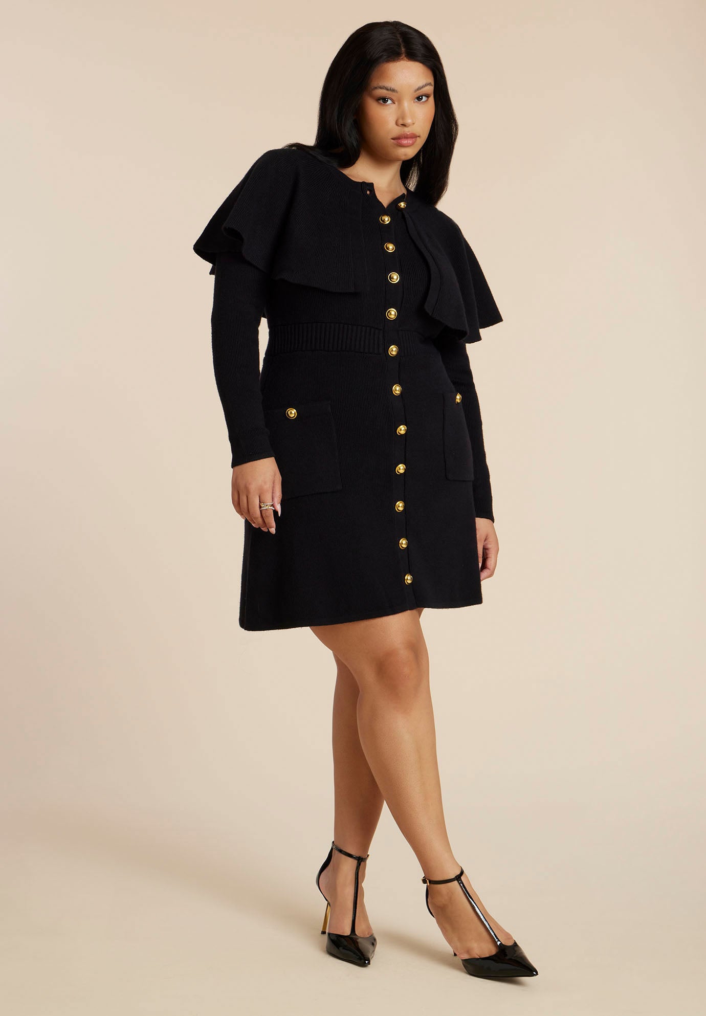 Sweater Cape Mini Dress image number 0