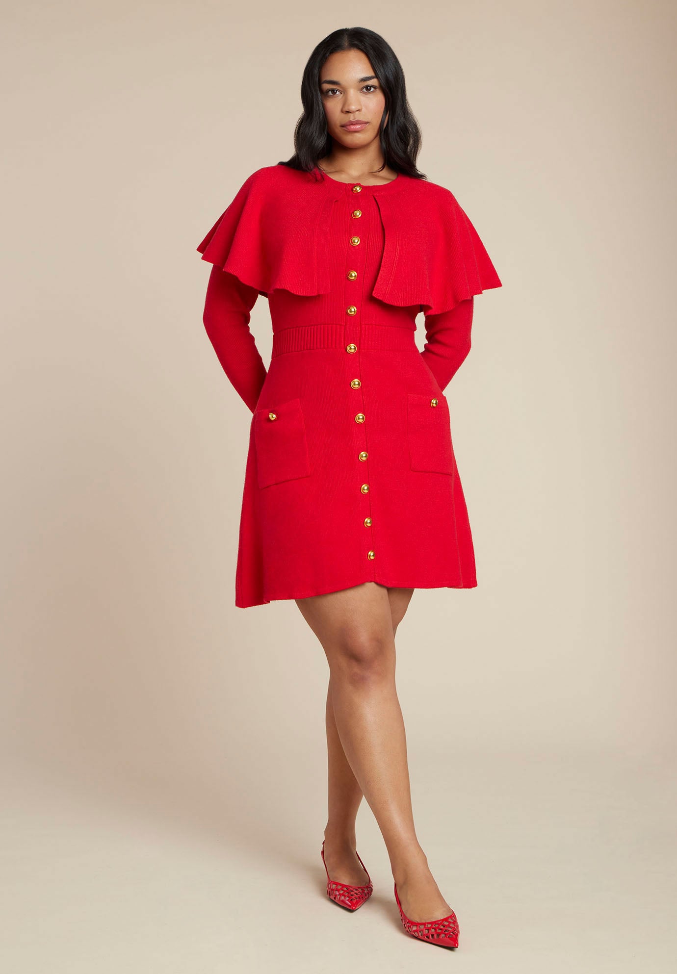 Sweater Cape Mini Dress image number 0