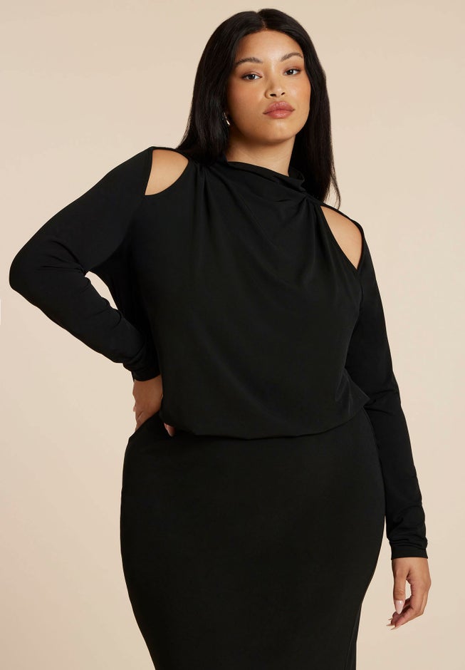 plus size cut out midi dress Plus Size Cut Out Midi Dress