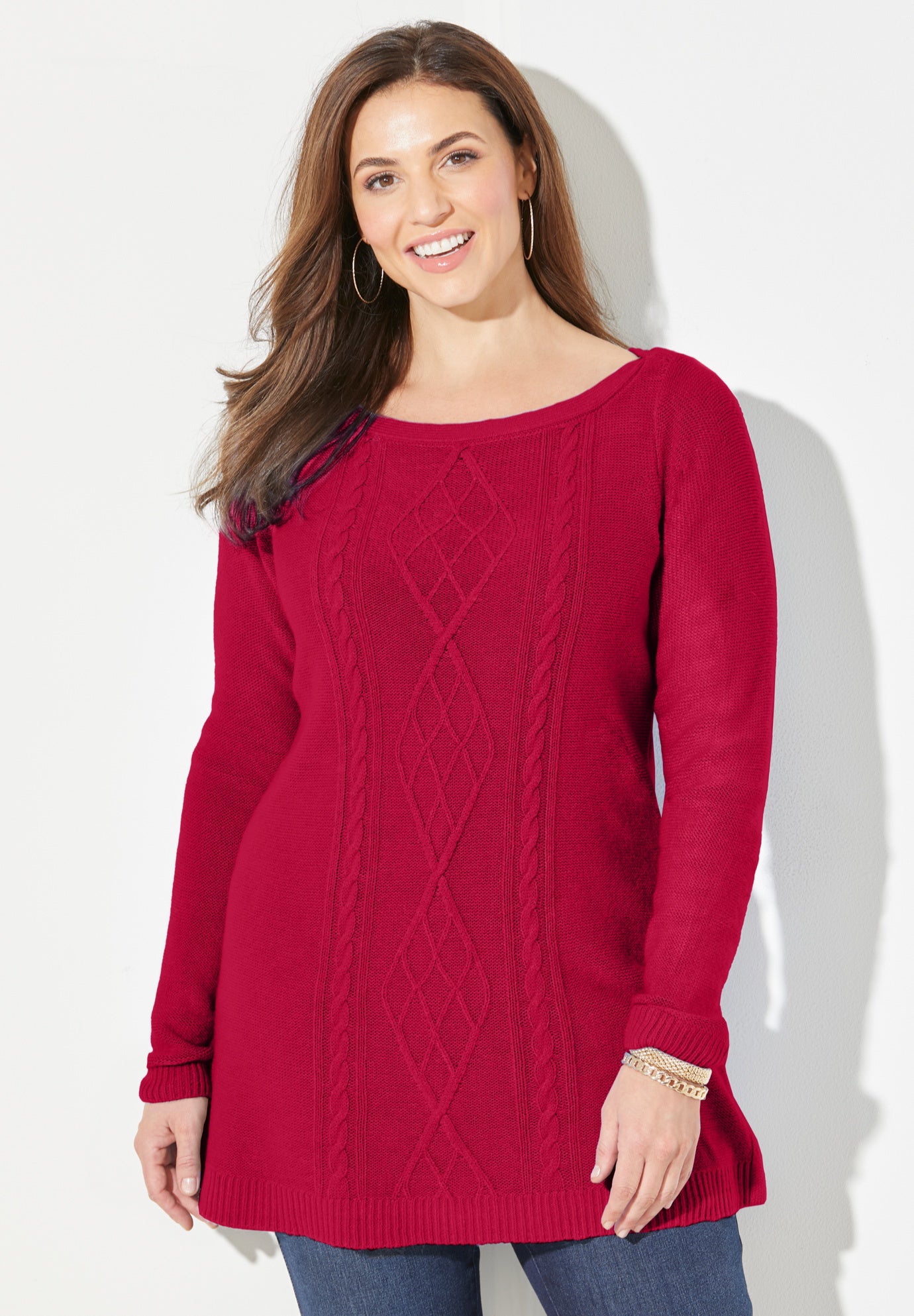 Cashmiracle&trade; Cable Sweater image number 0