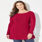 Cashmiracle&trade; Cable Sweater image number null