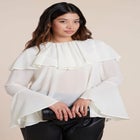 Ruffle Collar Top image number null