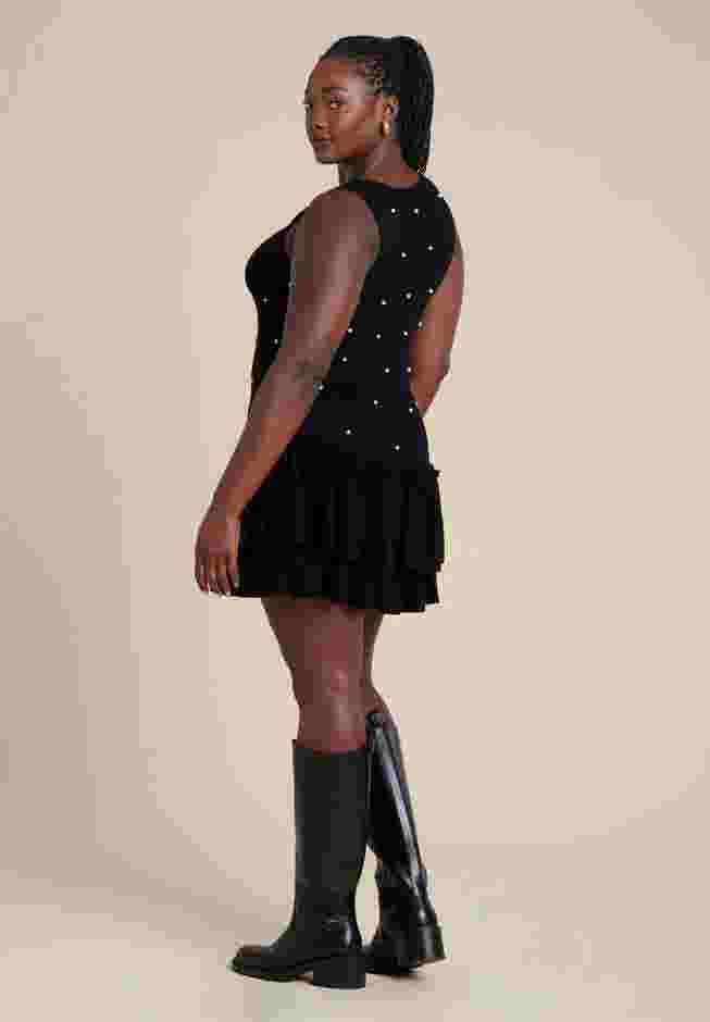 Embellished Sleeveless Mini Sweater Dress image number 2