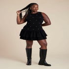 Embellished Sleeveless Mini Sweater Dress image number null