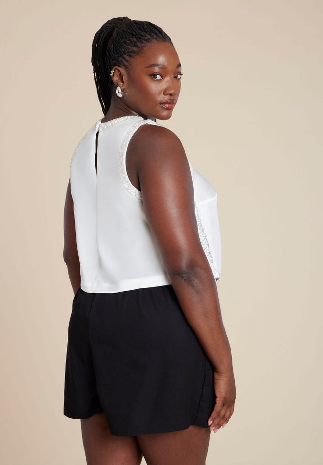 Embellished Sleeveless Boxy Shirt image number 2