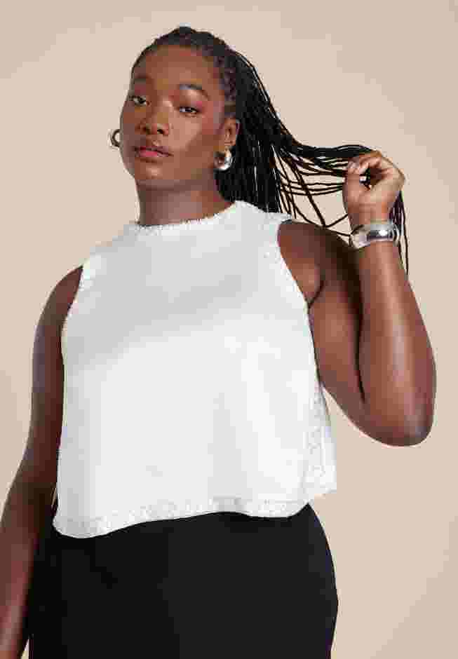  Embellished Sleeveless Boxy Shirt  image number 0