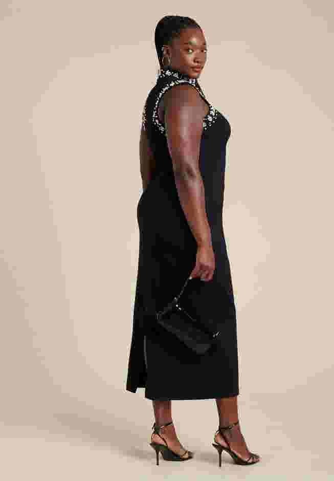  Embellished Sleeveless Knit Dress image number 1