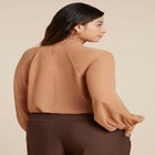 Sheer Neck Tie Blouse image number null