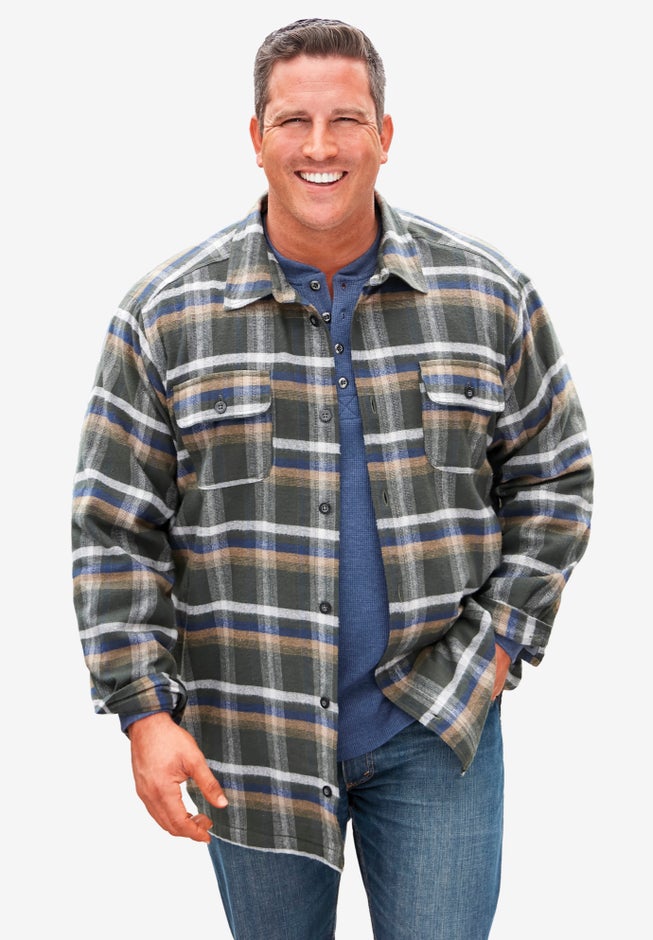 Fleece-Lined Flannel Shirt Jacket image number 1