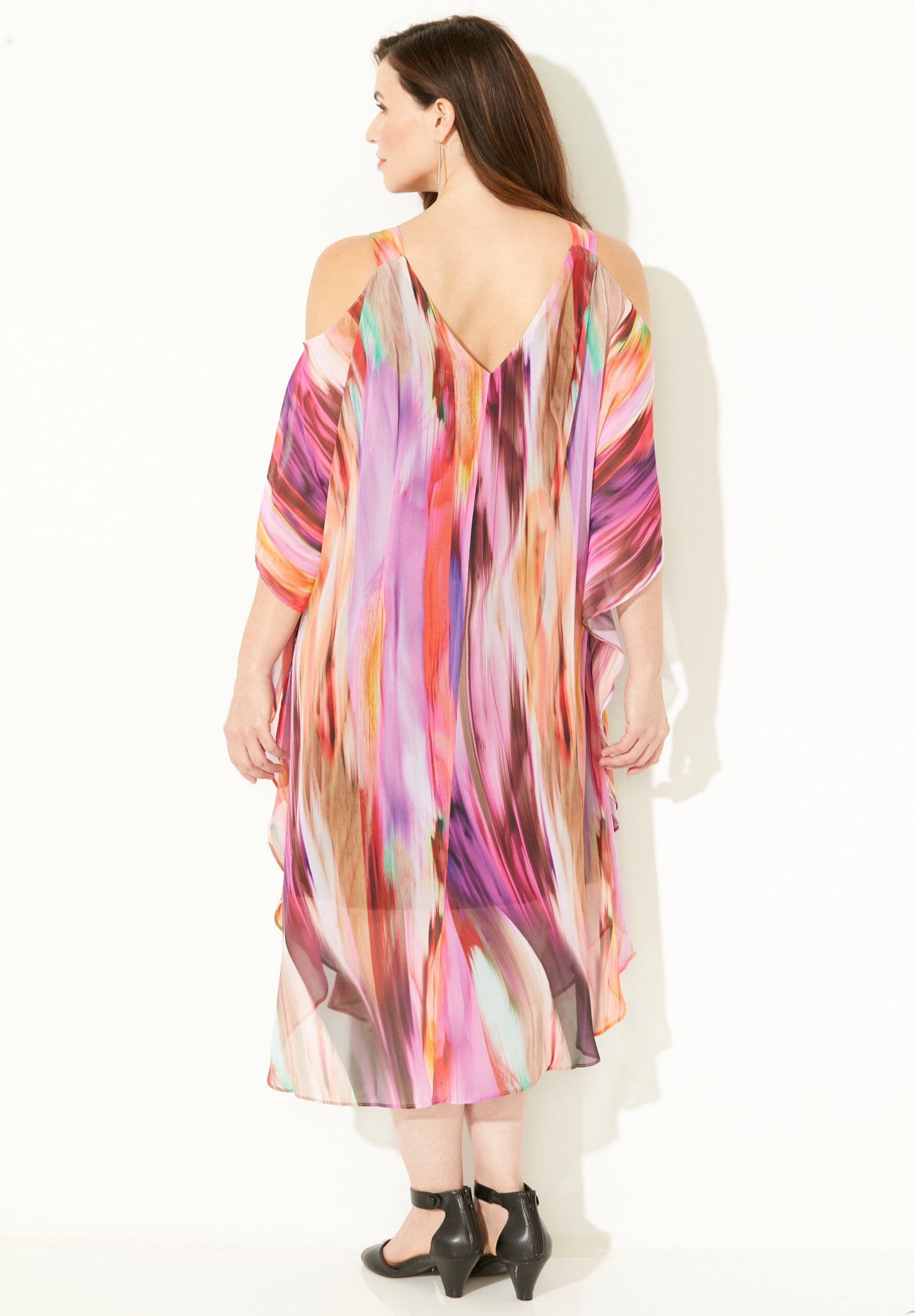 Open-Shoulder Chiffon Dress image number 1