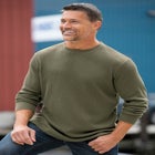 Waffle-Knit Thermal Crewneck Tee image number null