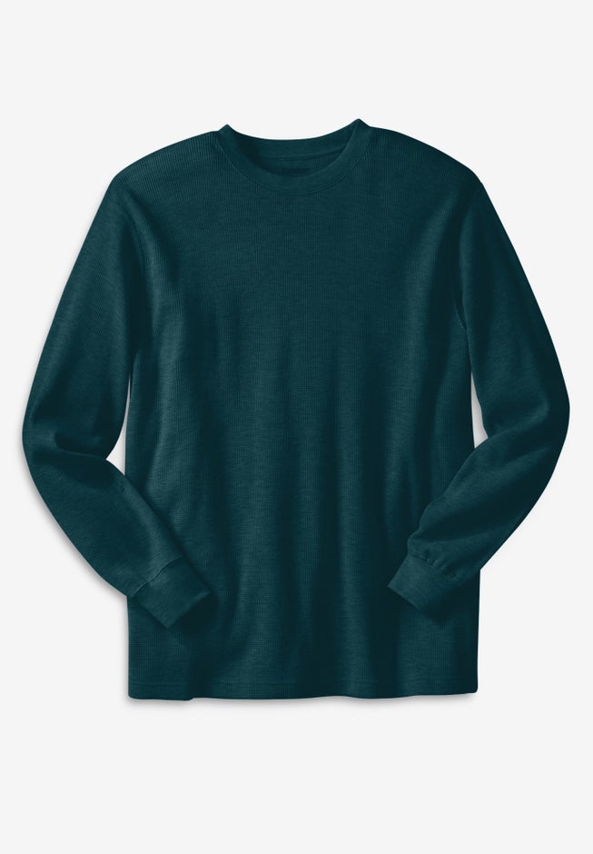 Waffle-Knit Thermal Crewneck Tee image number 0