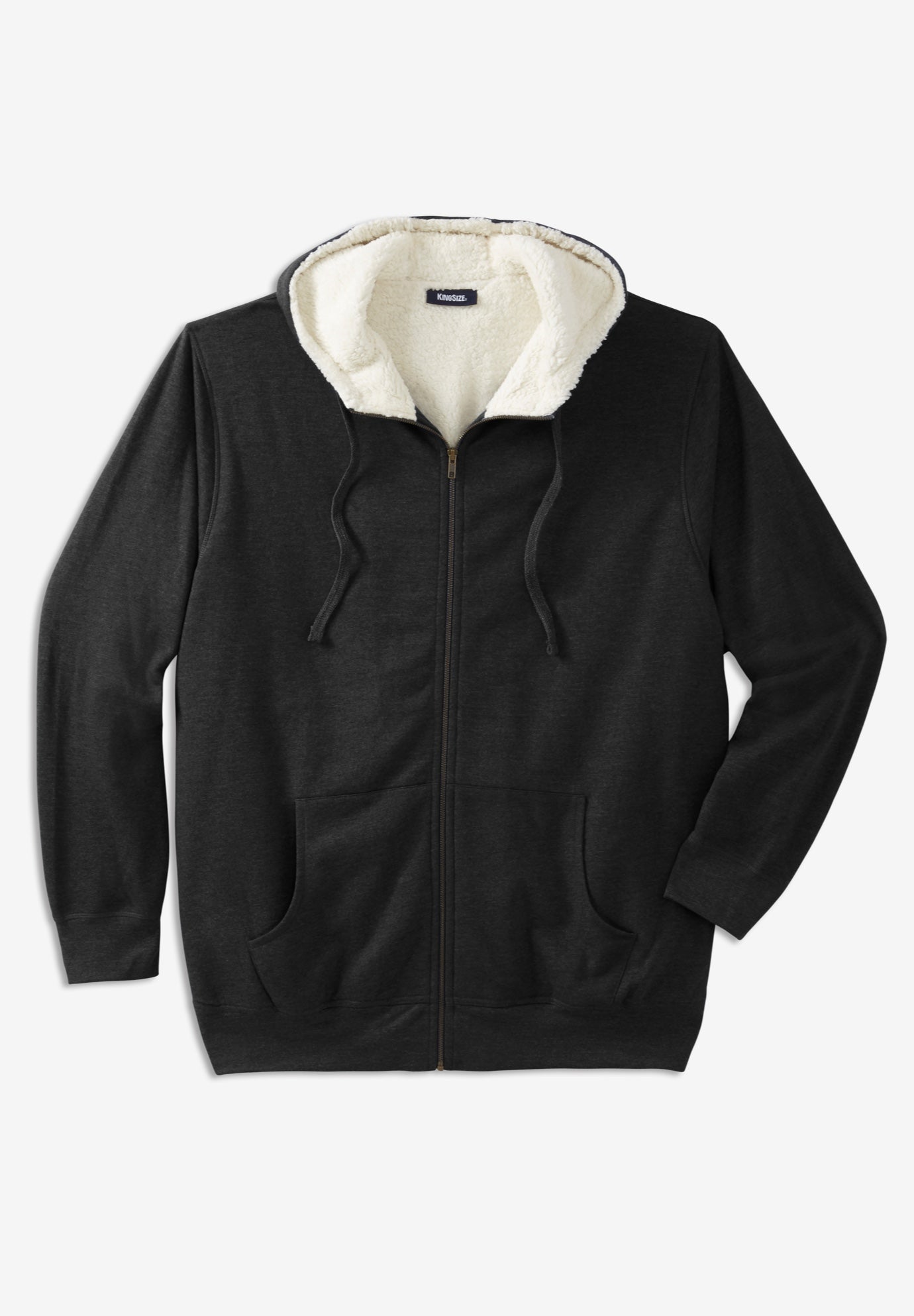 Sherpa-Lined Fleece Zip Hoodie image number 0