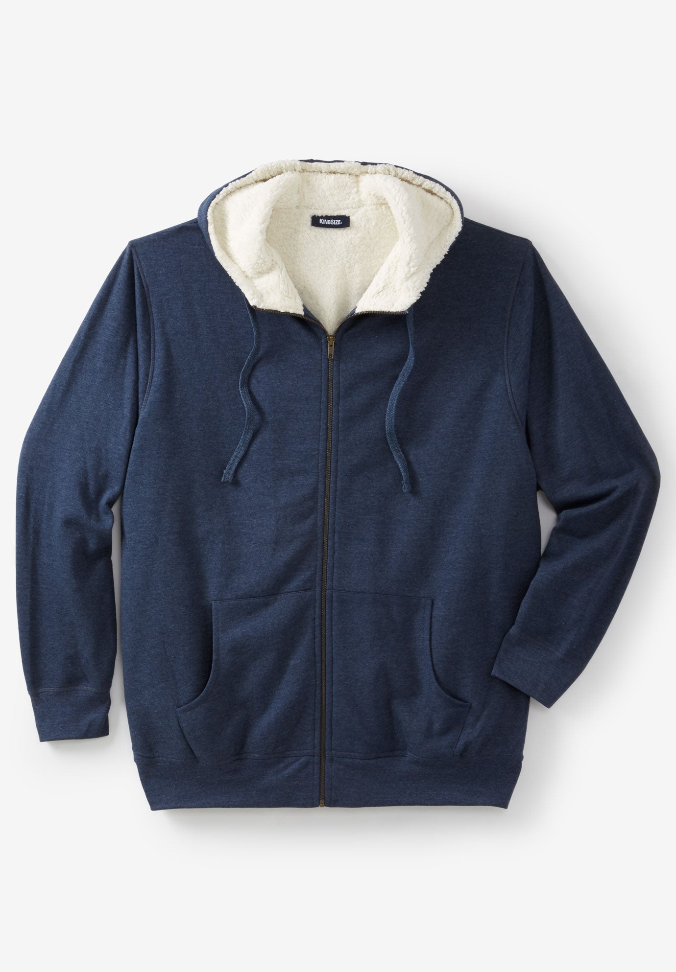 Sherpa-Lined Fleece Zip Hoodie image number 1