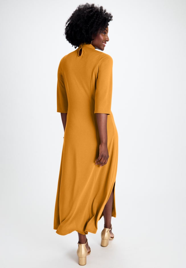 Mockneck Slit Maxi Dress image number 1