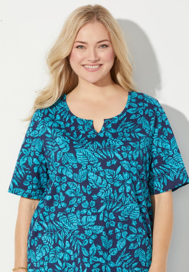 Easy Fit Notch-Neck Tee image number null