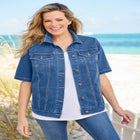 Short-Sleeve Denim Jacket image number null