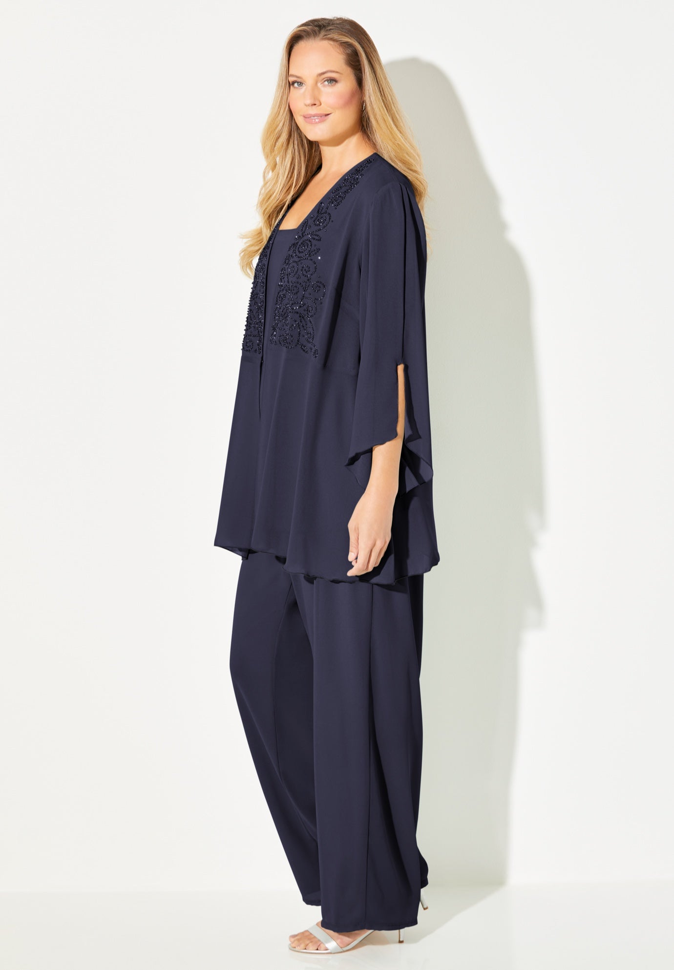 Masquerade Beaded 3-Piece Pant Suit image number 2