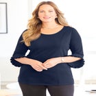 Crepe Ruffle Sleeve Top image number null