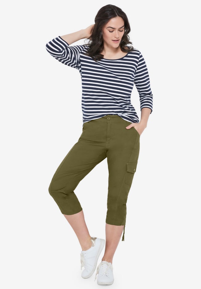Stretch Cargo Capris by ellos® image number 2