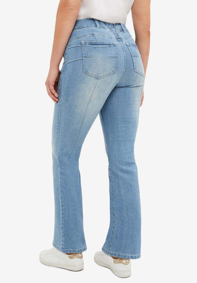 Back Elastic Bootcut Jeans image number 1