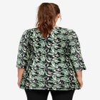 Stretch Jersey Knit V-Neck Three-Quarter Sleeve Knot Front Tunic image number 1