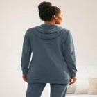 Ellos Studio French Terry Long Sleeve Zip-Front Tunic Hoodie image number 1