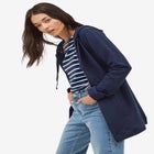 French Terry Long Sleeve Zip-Front Tunic Hoodie image number null