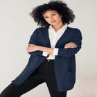 V-Neck Button-Front 100% Cotton Boyfriend Cardigan image number null