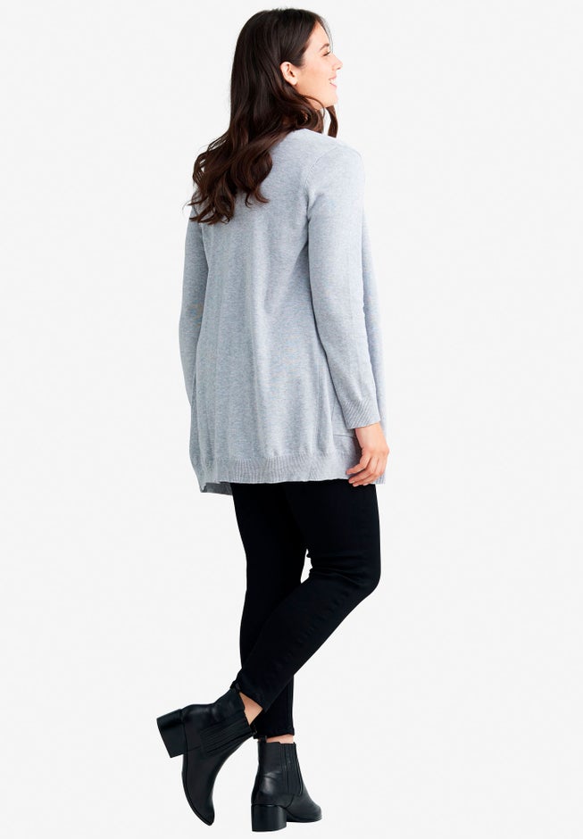 V-Neck Button-Front 100% Cotton Boyfriend Cardigan image number 1