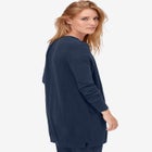 V-Neck Button-Front 100% Cotton Boyfriend Cardigan image number null