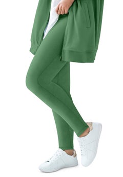Cotton Spandex Elastic Waist Full Length Leggings