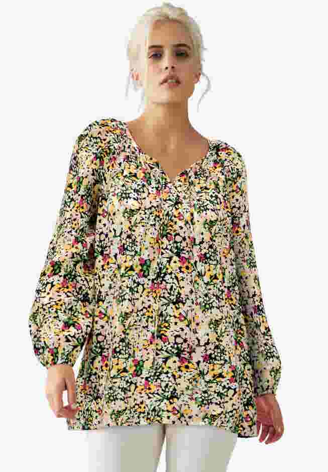 Tie Neck Peasant Tunic image number 0
