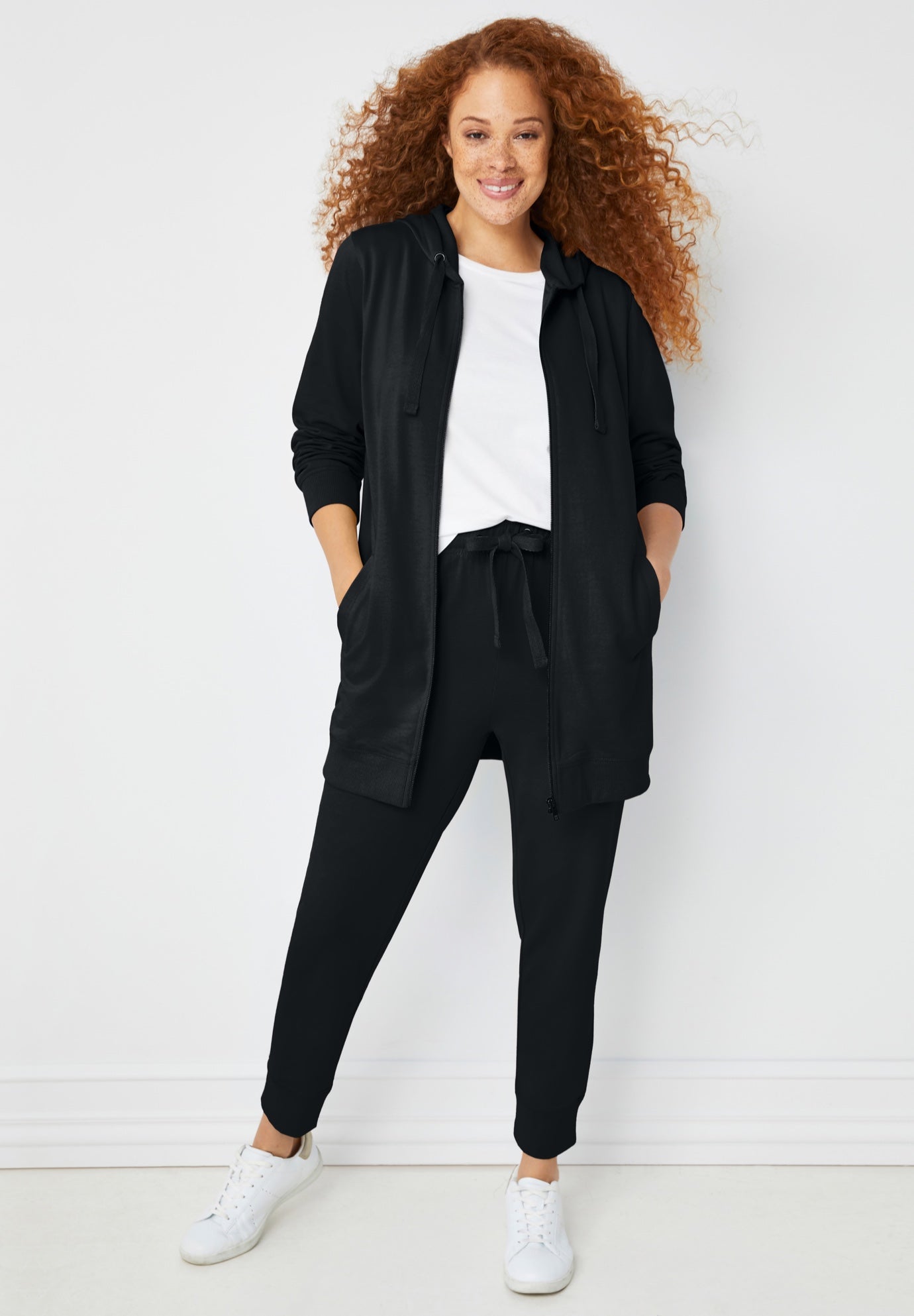 French Terry Drawstring Elastic Waistband Jogger image number 0