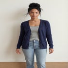 V-Neck Button-Front 100% Cotton Everyday Cardigan image number 0