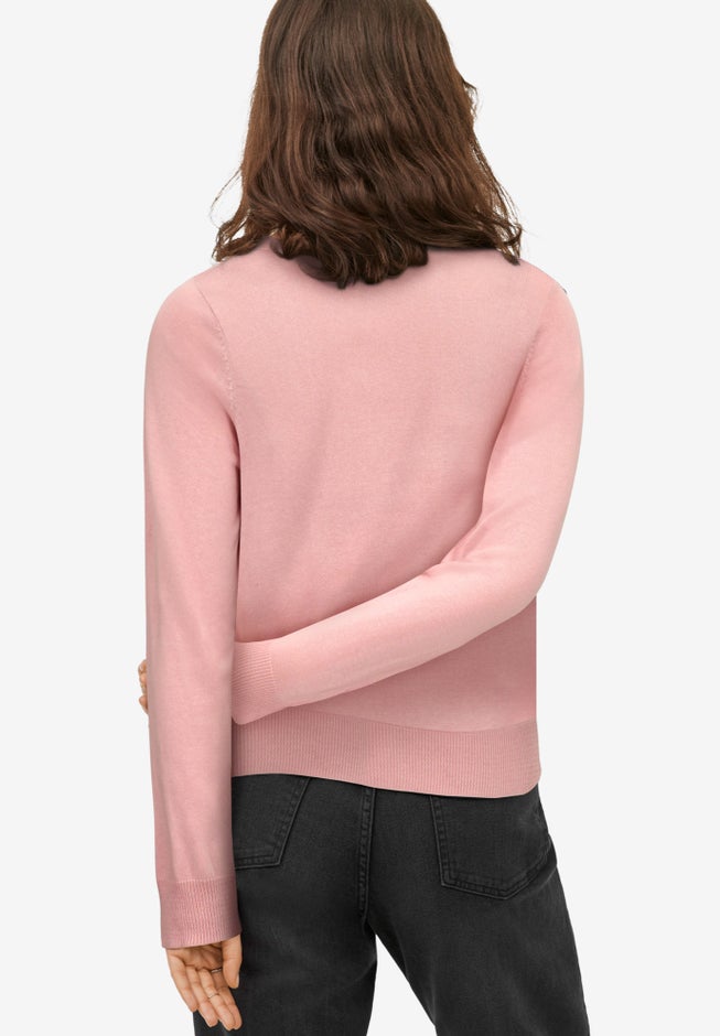 V-Neck Button Front 100% Cotton Everyday Cardigan image number 1