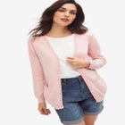 V-Neck Button Front 100% Cotton Everyday Cardigan image number null