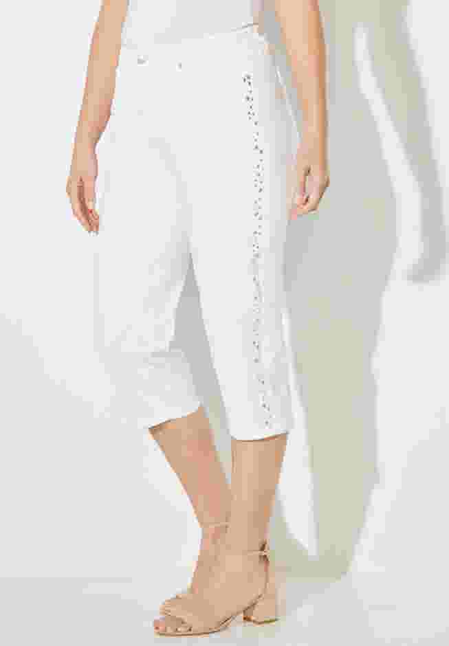 Sparkle Trim Jean Capri image number 0