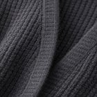 Open Front Long Ribbed Sleeve Waffle Cardigan image number null