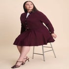 Pleated Sweater Mini Skirt image number null